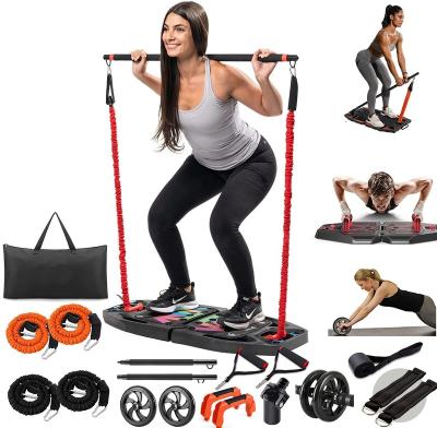 China ABS+ Latex Tubing Full Body Gym Park Steel Portable Full Multifunctional Home Workout Set Resistance Bands Exercise Bar Folding Power Press for sale