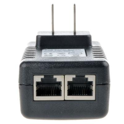 China Black 24V 1A Wall Plug POE Injector Ethernet Adapter IP Phone Camera Power Supply 24 V for sale