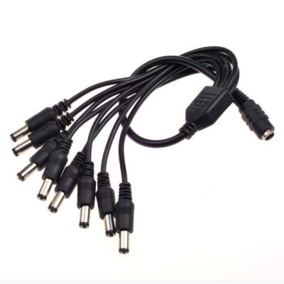 China 1 Male to 8 Dual Female Splitter Cable for 5.5mm/2.1mm CCTV Camera DC Power CE Approved for sale