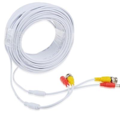 China DVR CCTV Surveillance Wire White BNC Video Power Cable with Coaxial BNC Male Connector for sale