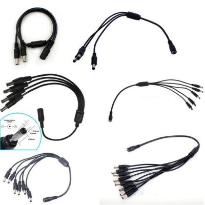 China Original Place DC Power Splitter Adaptor Cable Female to Male 5.5x2.1mm for CCTV Camera for sale