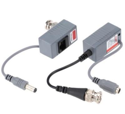 China Passive Connector Transmitter for CCTV Camera Coax BNC Video Balun HD and Power Black for sale