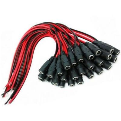 China 27/30cm Length DC Power Female Cable Connector Lead Pigtail Wire CCTV Jack Camera Plug for sale