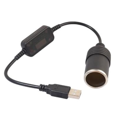 중국 5V ~ 12V USB 자동차 담배 라이터 소켓 여성 변환기 어댑터 검은 PVC 디자인 판매용