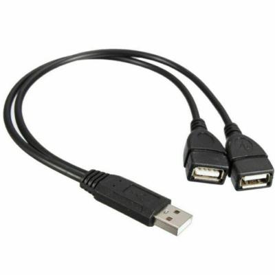 Cina Basso voltaggio USB 2.0 Un maschio a 2 doppio Jack femminile Y Splitter Hub Cord-Cable-Ada Power in vendita