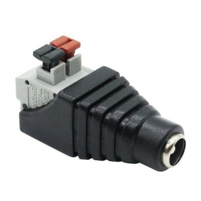 China Copper 12V Female Connector Plug 5.5*2.1mm Adapter Plug For LED Flexible Strip Tape for sale