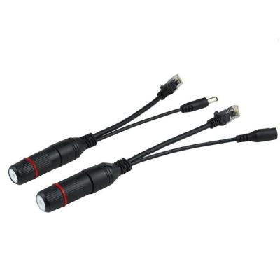 China Splitter RJ45 Female to RJ45 Male Power Out for 12V Waterproof POE Injector Cable for sale