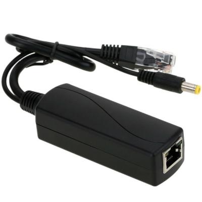 China Network Transmission Black PoE Splitter Cable Adapter IEEE802.3af 12V DC for IP Camera for sale