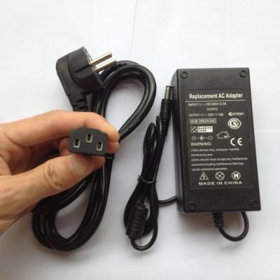 China LED Lighting Power Supply Adapter 12V 5A 60W with 3-pins Plug and Input Voltage 220V for sale