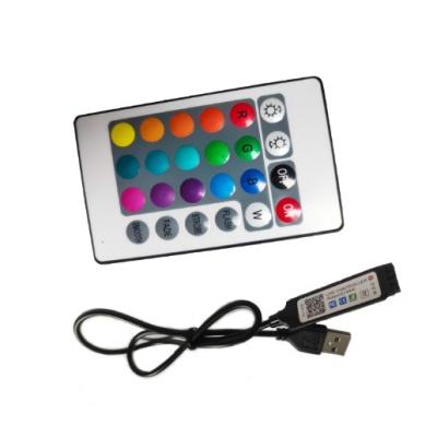 China RGB LED Strip Light Controller 24Key Remote USB Power Supply 170lm/w Luminous Efficacy for sale