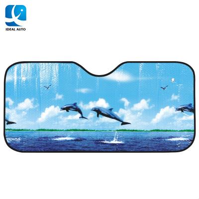 China Lowering Temperatures Car Interior PE Bubble Printing Cartoon Car Windshield Sunshades for sale