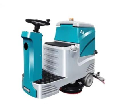 China Warehouse Ride on Mini Electric Industrial Commercial Automatic Floor Scrubber  Cordless Riding Small Scrubber Machine for sale