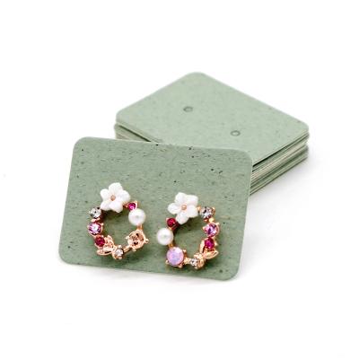 China Custom Cheap Multifunctional Space Saving High Grade Ear Stud Display Card, 2.5*3.5cm, Light Green Frosted Feel Jewelry Hanging Card for sale