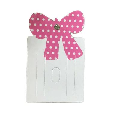 China Jewelry Disply Customized Printing Bow Knot Shape Hair Clip Paper Card, Wrapping Paper Display Cards for sale