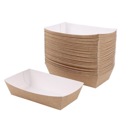 China Recycled Materials Wholesale Takeout Fast Food Baking Greaseproof Kraft Paper Food Packaging Box, Support Customization for sale