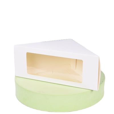 China Recycled Materials Wholesale Sandwiches , Cakes Transparent White Card Baked Packaging Boxes With Window , Can Be Customized for sale