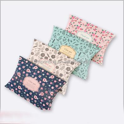 China New Materials Design Recycled Cute Pillow Packaging Box With Flower Printing for sale