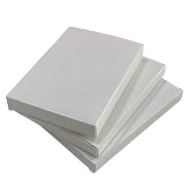 China Handmade Square Small Flat White Box Packing Box White Paper Super Custom Flat Box Small Small for sale