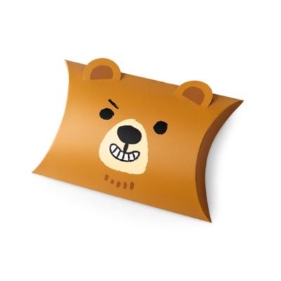 China Handmade Cheap Cute Cartoon Brown Bear Candy Gift Pillow Box,Wholesale Creative Gift Folding Packaging Paper Box for sale