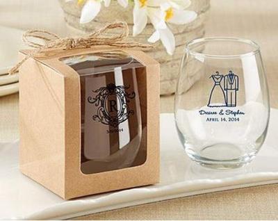 China Repurposed Materials Wholesale Inexpensive Custom Kate Aspen Kraft Style Gift Boxes for Stemless Wine Glass, 9-Ounce, Set of 12 for Packaging for sale