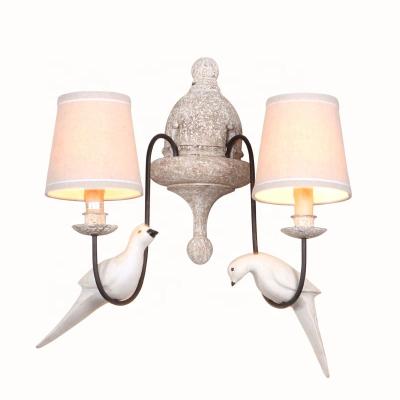 China Wholesale Wrought Iron Led Indoor Wall Lamp , Distressed Wooden Wall Lamp Sconce for sale