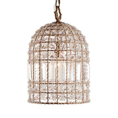 China Coastal Hot Sale Birdcage Crystal Pendant Light For Kitchen Simple Home Decor Hanging Light for sale