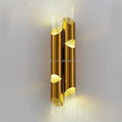 China Modern New Design Gold Wall Lamp Indoor Corridor Near Glass Wall Light for sale