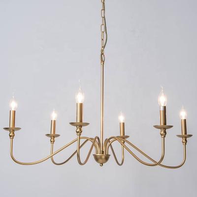 China New Design Simple Elegant Six-Light Iron Lucques Chandelier Black Metal Lighting Fixture Handmade Made in China for sale