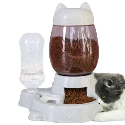 China Sustainable Automatic Pet Feeder, Pet Water Feeder, 2 in 1 Bottles of Pet Food Bowl Pet Feeder Pet Water Fountain dispenser cat dog water for sale