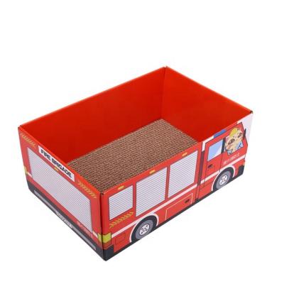 China Viable High Quality Recyclable Paper Car Toy Scratching Corrugated Board For Cat With Free Pet Catnip for sale