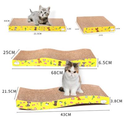 China Recyclable Wrinkled Cardboard Work Area Bed Cat Scratcher Cardboard For Pet Scratch-Resistant Toy for sale