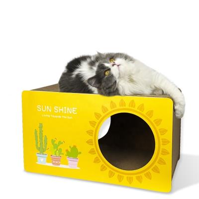 China Sustainable Cat Scratching Corrugated Cat Scratch Plate Board , Banana Shape Cat Scratching Bed for sale