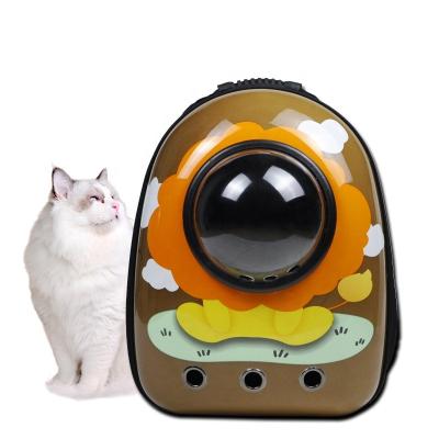 China Cute Cartoon Astronaut Space Transparent Shoulder Bag Dog Cat Capsule Carrier Backpack Pet Breathable Cute Bag For Traveling for sale