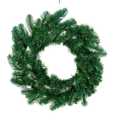 China Floor PE PVC Artificial Christmas Hot Selling Wreath With Lights for sale