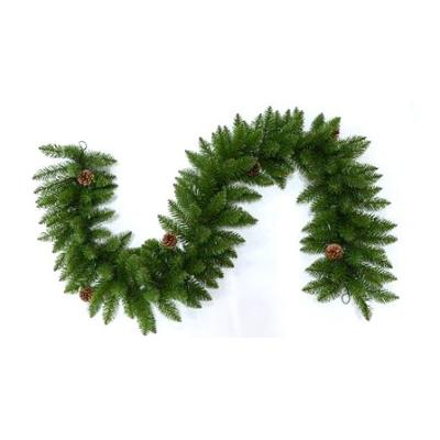 China Hot Selling Artificial Floor PE PVC Christmas Wreath With Cone for sale