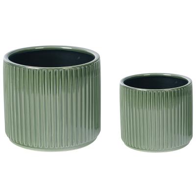 China Modern Home and Garden Modern Crack Glazed Ceramic Round Planter NEW 2020 Cheap Indoor Tabletop Green Plant Pots for sale