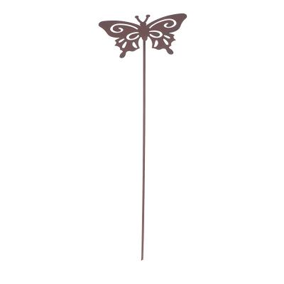 China Rusty Garden Decoration Metal and Steel Dragonfly Plant Butterfly Stakes and Trellis for Climbing Plants for sale