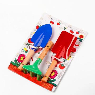 China Colorful Mini Garden Tools Trowel Shovel Rake Set Colorful 3pcs and Garden Tool Kit for Kids Playing Gift for sale