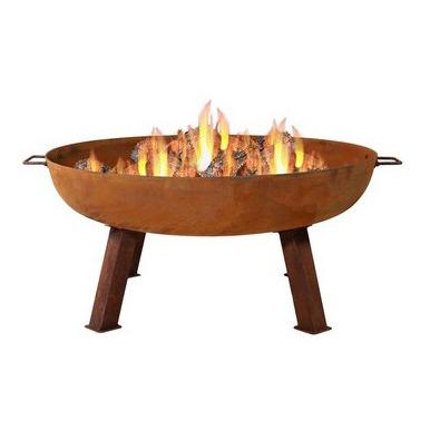 China Outdoor High Quality Rusty Stocked Garden Corten Steel Metal Fire Pit for sale