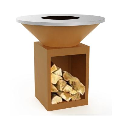 China Outdoor High Quality Rusted Cardboard Metal Garden Barbecue Fire Pit Stocked Steel for sale