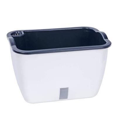 China Wholesale White Plastic Water-absorbing Flower Pots Country Home and Garden Vegetable Seeding Planters for sale