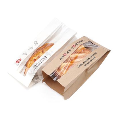 China Factory Manufacturer Bakery Food Printed Brown Kraft Bread Packaging Paper Bags With Plastic Window zu verkaufen