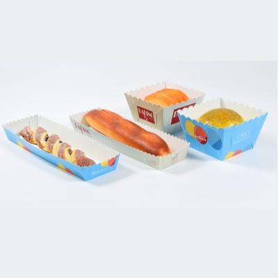 China Snacks Boat Box Shape Kraft Paper Container For Fast Food Paper Tray for sale