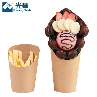 China Disposable Food Grade Disposable Bubble Waffle Paper Cup For Packaging Ice-cream Waffle en venta