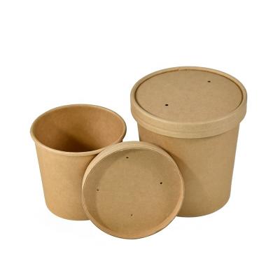 China Disposable Custom Printing Food Packaging Container Kraft Paper Bowl en venta