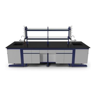 China Traditional Medical Lab Furniture Island Table Corrosion Resistance Electrical Work Bench With Cabinets Storage for sale