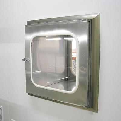 China Interlock Laboratory Clean Room Stainless Steel Pass Box Static Transfer Window Mechanical/Electrical Pass Through Box for sale