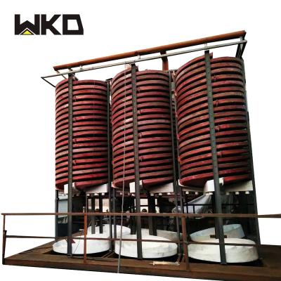 China eco-friendly wet spiral separators/gravity spiral chute/gravity concentrator for gold ore mining plant 0.3-0.03mm for sale