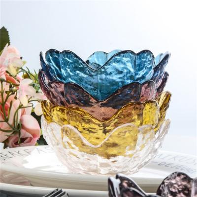 China Luxury Ins pink glass bowl salad glasses bowl dessert cherry blossoms cherry blossom plates for sale