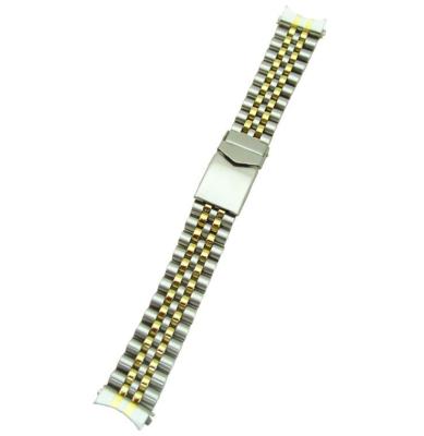 China End-piece Gold Curved Solid Links Stainless Steel Jubilee Watchband For Day Date Series Watch for sale